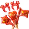 [Dropshipping] Decoração Temática Patriótica para o Dia Nacional de Jardim de Infância com Balões de Bandeira Vermelha de Cinco Estrelas
