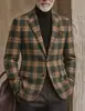 Nueva Chaqueta de Traje a Cuadros de Fila Única con Dos Botones de Comercio Exterior Transfronterizo para Hombre, Parte Superior de Traje Casual Ajustada para Hombre