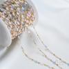 Fuerte retención de color color oro 14K cristal tubo cuadrado largo cilíndrico cadena suelta DIY cadena hecha a mano collar cadena de joyería accesorios