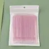 100 Piezas/Paquete de Bolsita de Varilla de Cristal para Pestañas Bastoncillos de Algodón Desechables Palo Limpiador de Cabeza Pequeña Cepillo Micro Maquillaje Multifuncional con Punta