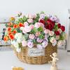Ramo de Simulación Eucalipto Rosa Pequeña Bodas Nórdicas Ceremonias Auditorio Ramo de Mano Flores Artificiales Pequeños Paquetes Decorativos de Flores