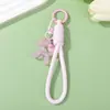Perro Globo Color Caramelo Etiqueta de Metal Corazón Inglés Lanyard para Teléfono Llavero Colgante de Cuentas DIY Venta al por Mayor
