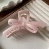 Presilha Elegante e Simples de Tubarão com Laço para Mulheres, Pinça de Cabelo Grande com Acabamento de Luxo, Prendedor de Cabelo para Meio Preso na Parte de Trás da Cabeça, Presilha de Acessório de Cabelo para Mulheres