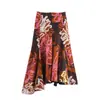 Comércio Exterior 2025 Primavera e Verão Novo Estilo Europeu e Americano Moda Feminina Elegante Elegante Estampada Cintura Alta Saia 3042137