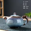 Fornecimento Direto da Fábrica Bule de Chá com Esmalte Tianmu Queimado em Forno Conjunto de Chá Kung Fu Cerâmico Doméstico Bule Gentian Bule Jianzhan Bule Xishi
