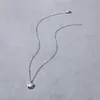 Design de Nicho de Luxo Leve de Alta Qualidade Pingente Redondo de Metal com Zircônia Embutida Corrente para Clavícula Brincos Stud de Prata Esterlina S925 Brincos Colar