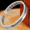 Pulsera Vintage Estilo Chino Simple Sutra del Corazón Plata Dazu Maldición del Corazón Mori para Hombre y Mujer Relieve Sánscrito Antiguo Pulsera de Plata