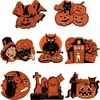 Chrisfall 8 Piezas de Decoraciones Vintage para Fiesta de Halloween, Varios Recortes Vintage de Calabaza y Luna Negros y Naranjas