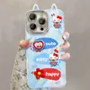 Muñeca Pigmento Kt Cat Adecuada para Funda de Teléfono Móvil Apple 17 Iphone15Promax Dibujo Animado 16 Hilo de Pluma 14 Linda Femenina