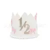 Banner Temático de Lazo para Silla Alta de 1 Año, Bandera para Fiesta de Primer Cumpleaños, Topper para Pastel, Sombrero de Cumpleaños Uno/Dos, Corona