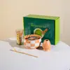 Traje Matcha Estilo Japonés Estilo Ins Cuadros Tazón de Matcha Caja de Regalo Cerámica Transfronterizo Juego de Té para Té Japonés
