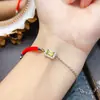 Venta al por mayor de fábrica Popular Pulsera de Peridoto Natural con Incrustaciones de Plata S925 Piedra Principal 4*6 Joyería de Lujo Venta Directa de Fábrica