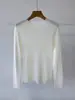 Patrón de Corteza de Árbol Hilo Yangzi 48 Count Sin Costuras Integrado Hilo Fino 100% Lana Texturizado Cuello Redondo Camiseta Base de Punto