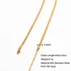 Estilo Europeo y Americano Chapado en Oro de 18K No se Desvanece Estilo Ins Moda Cadena para Clavícula de Mujer Cadena Lisa Cadena de Acero Inoxidable con Hoja DIY