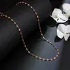 Acero de Titanio Cadena Universal para Mujer Chapado en Oro de 18K Cadena Desnuda de Moda Versátil Cadena para Clavícula Labio Forma O Venta al por Mayor Plata Oro Rosa