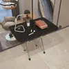 Mesa de comedor plegable, mesa de comedor simple para uso doméstico junto a la cama, altura elevada, adecuada para viviendas de alquiler, portátil, diseño simple, mesa para estudiantes