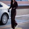 24792 Da Ai Mei Yi Yuan Outono 2026 Novo Conjunto Elegante de Alta Qualidade com Blusa de Manga Longa com Decote V e Calça Reta Solta para Mulheres Tendência