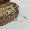 Pulsera de Flor de Turquesa de Plata de Ley S925 Su Chuang para Niñas Personalidad Dulce Versátil Lujo Ligero Flor Pequeña Incrustada con Pedrería