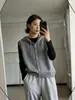 Otoño temprano 2026 nuevo suéter chaleco de punto sin mangas de moda con estilo, cárdigan con capucha para mujer