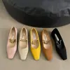 Zapatos de Mujer Mary Janes Retro de Ante con Tacón Grueso y Punta Cuadrada, Nuevos Versátiles para el Trabajo de Primavera/Verano 2026, Tacón Bajo