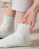 Meias Femininas de Algodão Jilin Liaoyuan Yolrf6130 Cor Sólida Cano Curto Business Casual Primavera e Verão Malha Fina