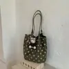 2026 Bolso Tote Nuevo Estilo Coreano de Lunares, Gran Capacidad, Moda Vintage, Bolso de Hombro Casual Chic Relajado para el Trabajo