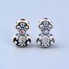 Cuentas Ruyi Fu de plata pura S999 con orificio pasante 3D, accesorios hechos a mano, material tejido de cordón rojo, accesorios para pulsera DIY