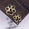 Accesorios de horquilla para el cabello hechos a mano, pequeña pieza de flor hueca, colgante de retención de color, tocado de novia, accesorios para el cabello, pieza de flor de cobre B004