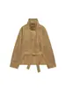 AliExpress mais vendido atacado de comércio exterior moda casual feminina europeia e americana trench coat de camurça sintética com cinto