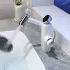 Nuevo grifo de lavabo de baño mecánico digital multicolor de dibujos animados lindos, para agua caliente y fría