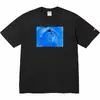 Camiseta de Algodón Puro de Estilo Europeo Transfronterizo, Tendencia Original 24Ss, Camiseta de Manga Corta con Estampado de Letras y Pintura en Spray Graffiti