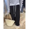 Primavera y Verano 2025 Nuevo Estilo Coreano Combinación con Todo Suelto Adelgazante Pantalones Casuales para Mujer Cintura Suelta con Cordón Adelgazantes Pantalones de Pierna Ancha