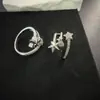 Atacado de Joias Populares de Nicho Transfronteiriço: Anel de Latão Banhado a Ouro com Zircônia Micro-Incrustada, Anel Aberto de Flor Estilo Europeu e Americano