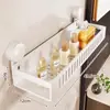 Estante de almacenamiento para baño, organizador de baño de pared sin taladro, bandeja de pared para inodoro, lavabo, lavado de manos y área de ducha