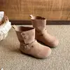 Botines Retro de Gamuza para Niña 2026 Otoño/Invierno Nuevos Botas Estilo Martin Suela Suave para Bebé Moda Estilo Coreano Botas para Niña Pequeña