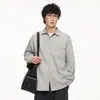 Camisa de Manga Larga con Solapa Ropa de Trabajo para Hombre Chaqueta Estilo Japonés Color Sólido Versátil Casual de Moda Holgada 2026 Otoño Algodón