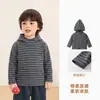 Camiseta de Pelúcia com Capuz Kaka Panda Manga Longa Camada Base para Meninos Roupas de Inverno para Meninas Roupa Íntima para Bebê
