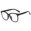 Gafas lisas con montura negra compatibles con mujeres, montura grande, gafas planas, cara grande, adelgazantes, antiluz azul, montura para miopía