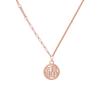 Plata S925 calado carácter fu Collar de marca redonda Colgante de texto de estilo chino para mujer Diseño de nicho costura cadena clavicular