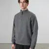 Nueva colección Otoño/Invierno 2026: Sudadera de peso pesado, corte holgado, con media cremallera para hombre, con forro de polar, mangas largas y cuello alto.