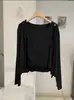 KEKEZOON Cardigan Camiseta de Manga Longa com Gola Redonda e Botões Únicos com Colete Conjunto de Duas Peças Roupas Femininas 8691