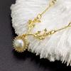 Colar de Antler de Pérola e Zircônia da Moda Corrente de Clavícula Elegante de Alto Senso de Luxo Leve Francês Nova Corrente de Celebridade da Internet Atacado