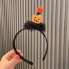 Halloween niños tocado venta al por mayor diadema negra tela flocado lazo accesorios para el cabello exagerados Diadema para actuación de niñas