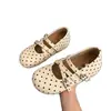 Zapatos Mary Jane bajos para mujer, nueva colección otoño 2026, de suela plana, punta redonda, versátiles, con lazo y diseño de lunares, en estilo preppy