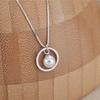 Collar de plata de ley s925 para mujer, estilo coreano, con perlas redondas, joyería de plata de ley con cadena.