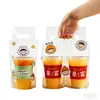Bolsas para llevar de té con leche, Bolsas de mano de plástico, Bolsas para entrega de jugos y café, Bolsas para tazas individuales/dobles, Bolsas transparentes para regalo, de mano