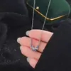 Collar de mariposa de ensueño de plata pura 999 para mujer, nueva cadena elegante para la clavícula estilo coreano, gargantilla con colgante de diseño nicho