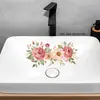 Nuevos Arbustos de Peonías Frescas Fun-F974 Decoración de Baño Baño Pegatinas de Pared Embellecimiento Exportación Venta al por Mayor Autoadhesivo