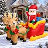 Enfeite Inflável de Veado Puxando Carroça Decorações de Festival ao Ar Livre Decorações Infláveis de Natal