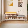 Banqueta Super Estreita 25CM de Largura para Trocar Sapatos Pai e Filho Estilo Creme para Entrada de Casa Sapateira Integrada